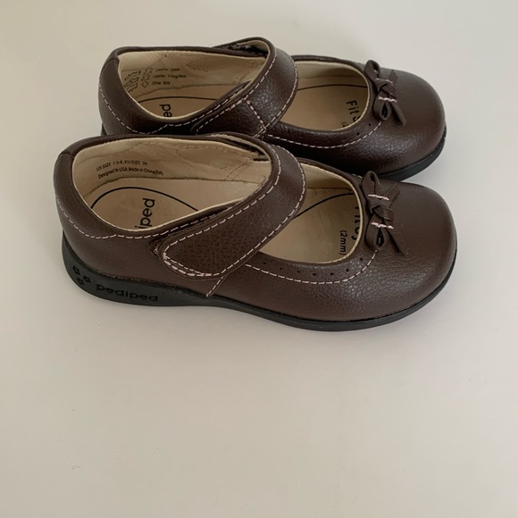 New! Pediped Flex Mary Isabelle Shoes- brown size 24 is 7.5-8 - Picture 3 of 5